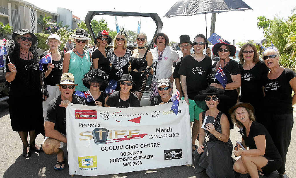PLAYING A PART: Coolum Theatre Players won the award for the best display in Coolum’s Australia Day grand parade. PLAYING A PART: Coolum Theatre Players won the award for the best display in Coolum’s Australia Day grand parade.